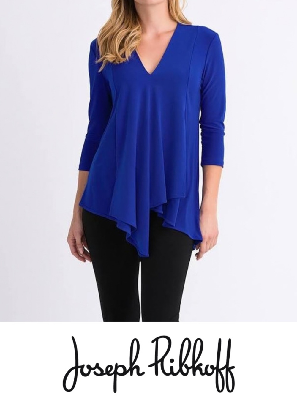 NWT Joseph Ribkoff Flowy Asymmetrical Tunic 161066 Royal Blue Size 12